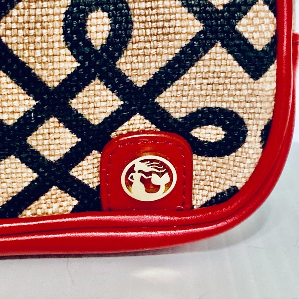 SPARTINA 449 Cosmetic Bag 1715 Lowcountry Natural Linen & Genuine Leather